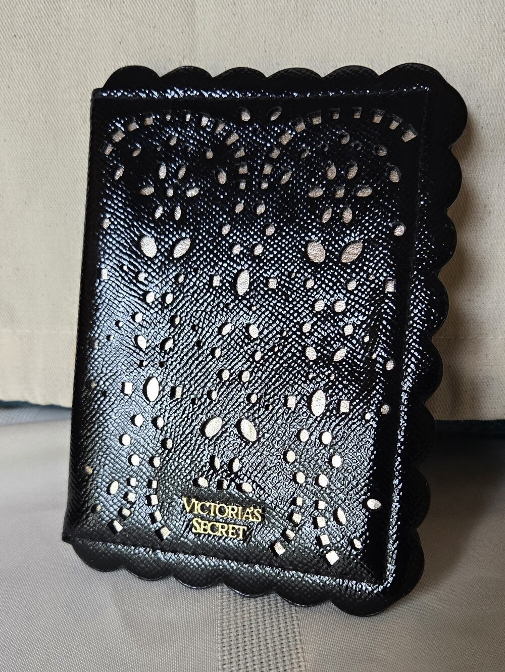 Victoria's Secret Black Laser-Cut Passport Holder